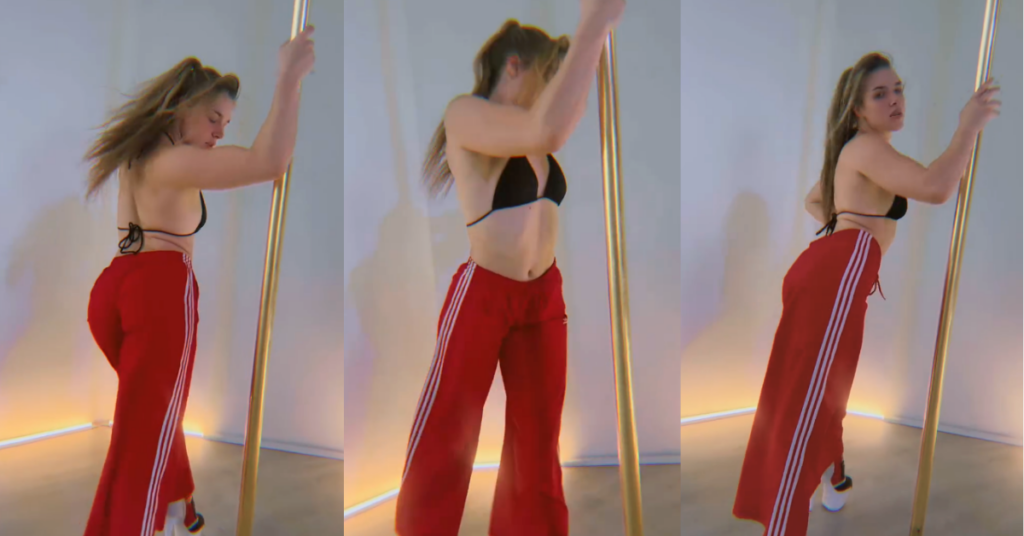 Student arriving to class in trackpants and Uggs at a Sydney pole studio